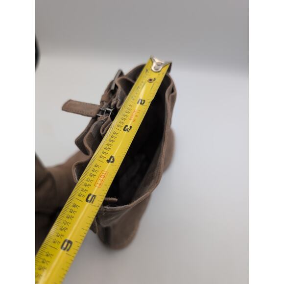 Eileen Fisher Log Two Buckle Mid Shaft Oatmeal Suede Boots Size 6.5 - Picture 10 of 10